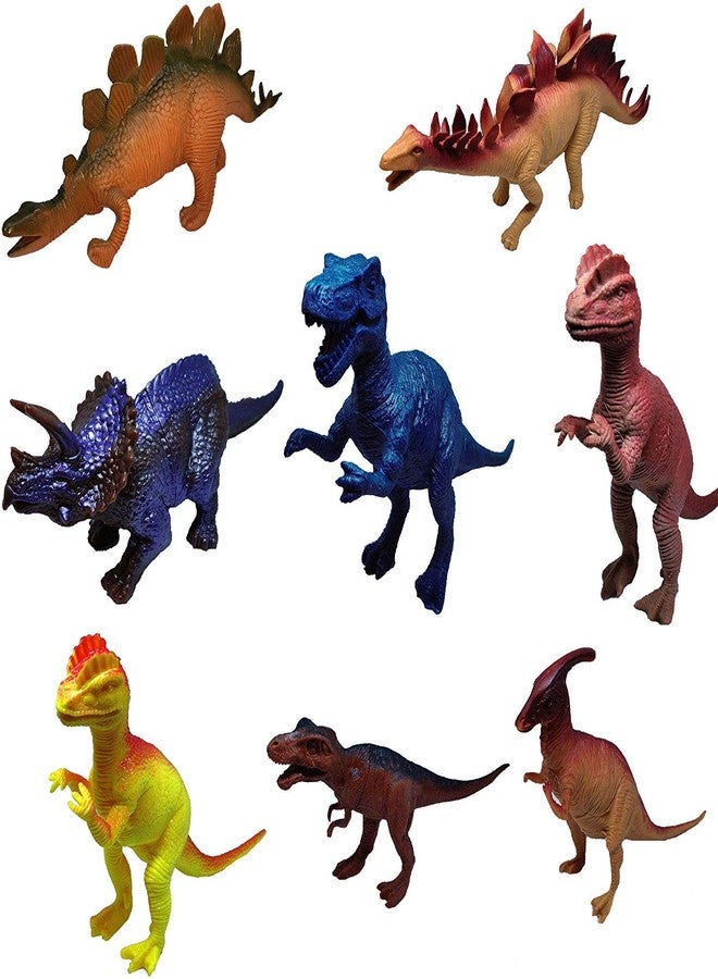 SHORO Cartoon Animal Dinosaur Figures Set for Kids,Dinosaur Animal Play Set,Dinosaur Toy Figure Set of 8ps (Big Size) - Image 1